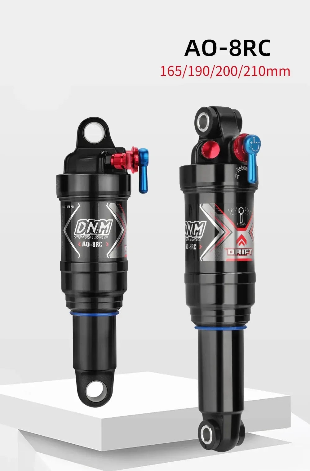 Bicycle Air Shock Absorber 165/190/200/210mm/230mm Soft Tail Mountain Bike Air Pressure Back Chamber MTB Rear Shock Absorbers