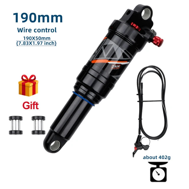 DNM AO38RC Soft Tail Mountain Bike Rear Air Shock Absorber Wire-controlled Lockable Rebound 165 190/200mm Bcycle Shock Absorber