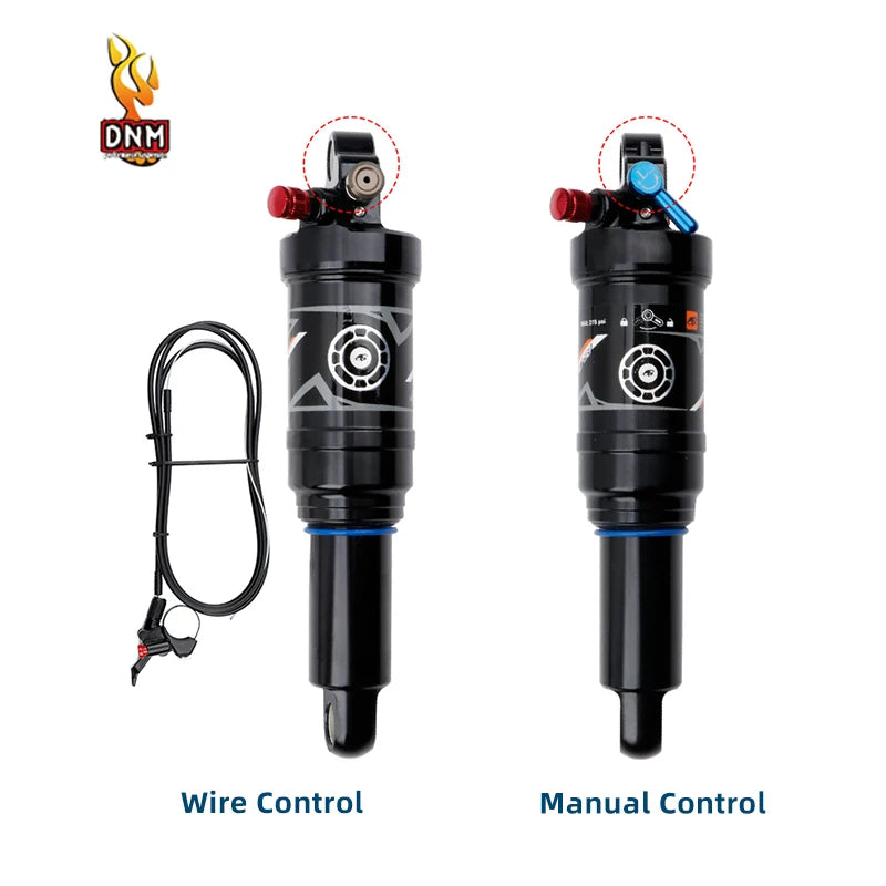 DNM AO38RC Soft Tail Mountain Bike Rear Air Shock Absorber Wire-controlled Lockable Rebound 165 190/200mm Bcycle Shock Absorber