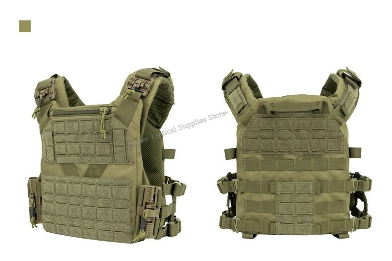 Full-Size Hunting Vest Tactical Plate Carrier MOLLE Airsoft Gear Outdoor Quick Release Fast Adjust Cummerbund Chest Rig