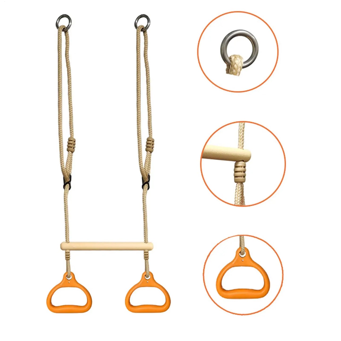 Trapeze Swing Bar Playground Equipment Rings Bar Ergonomic Sensory Game Easy installation For Children Indoor Playtime Backyard