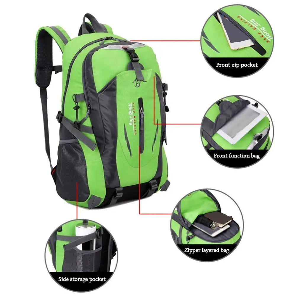 40L Waterproof Camping & Hiking Backpack – Durable Nylon Outdoor Travel Rucksack