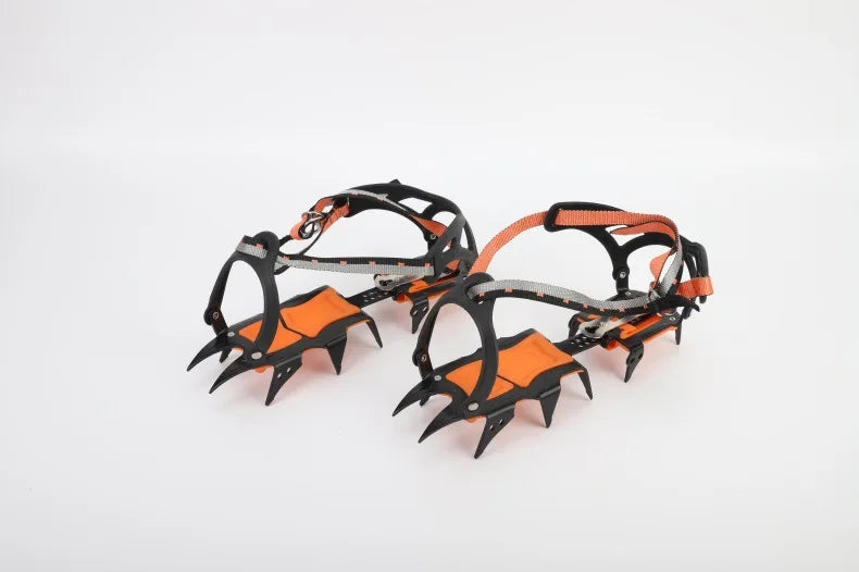 12-Tooth Stainless Steel Ice Snow Crampons – Anti-Slip Climbing Shoe Grips