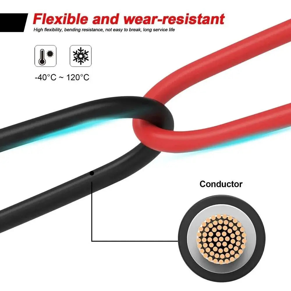 6mm² 10AWG Solar Panel Extension Cable – IP68 Waterproof MC4 Connector Wire