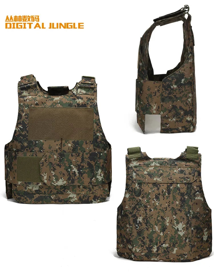 800D CP Camo Tactical Vest – Multifunctional Armor Plate Carrier for Airsoft & Hunting
