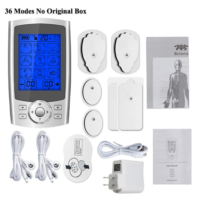 36-Mode Electric Pulse Muscle Stimulator – Acupuncture Massage Device for Back Pain Relief