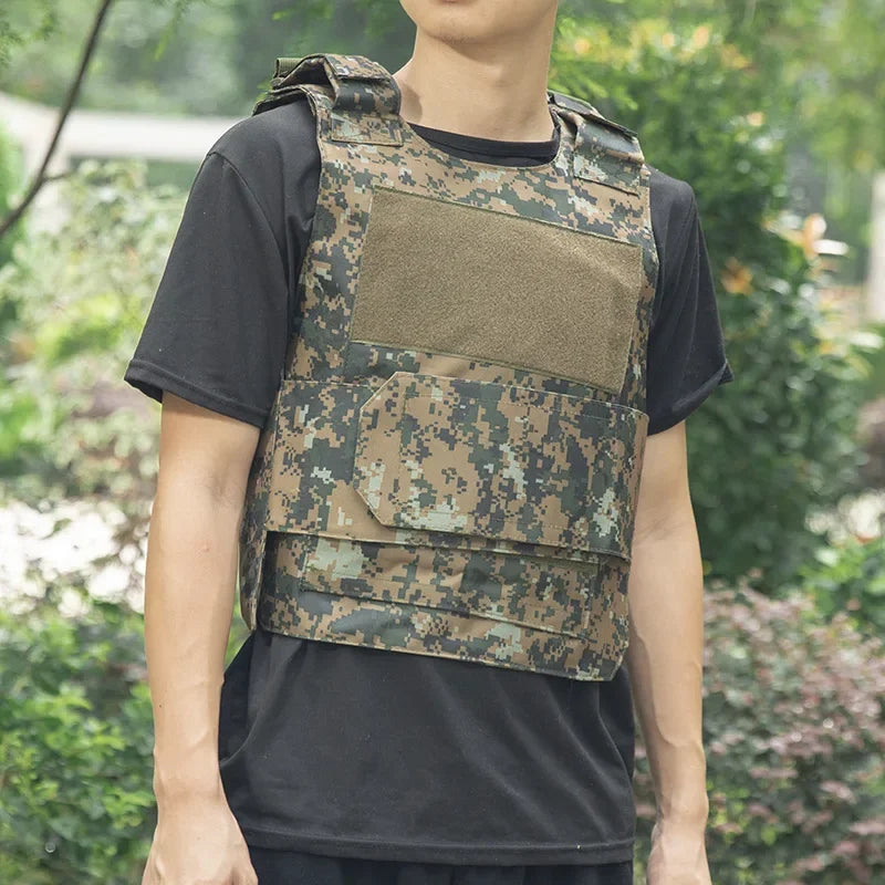800D CP Camo Tactical Vest – Multifunctional Armor Plate Carrier for Airsoft & Hunting