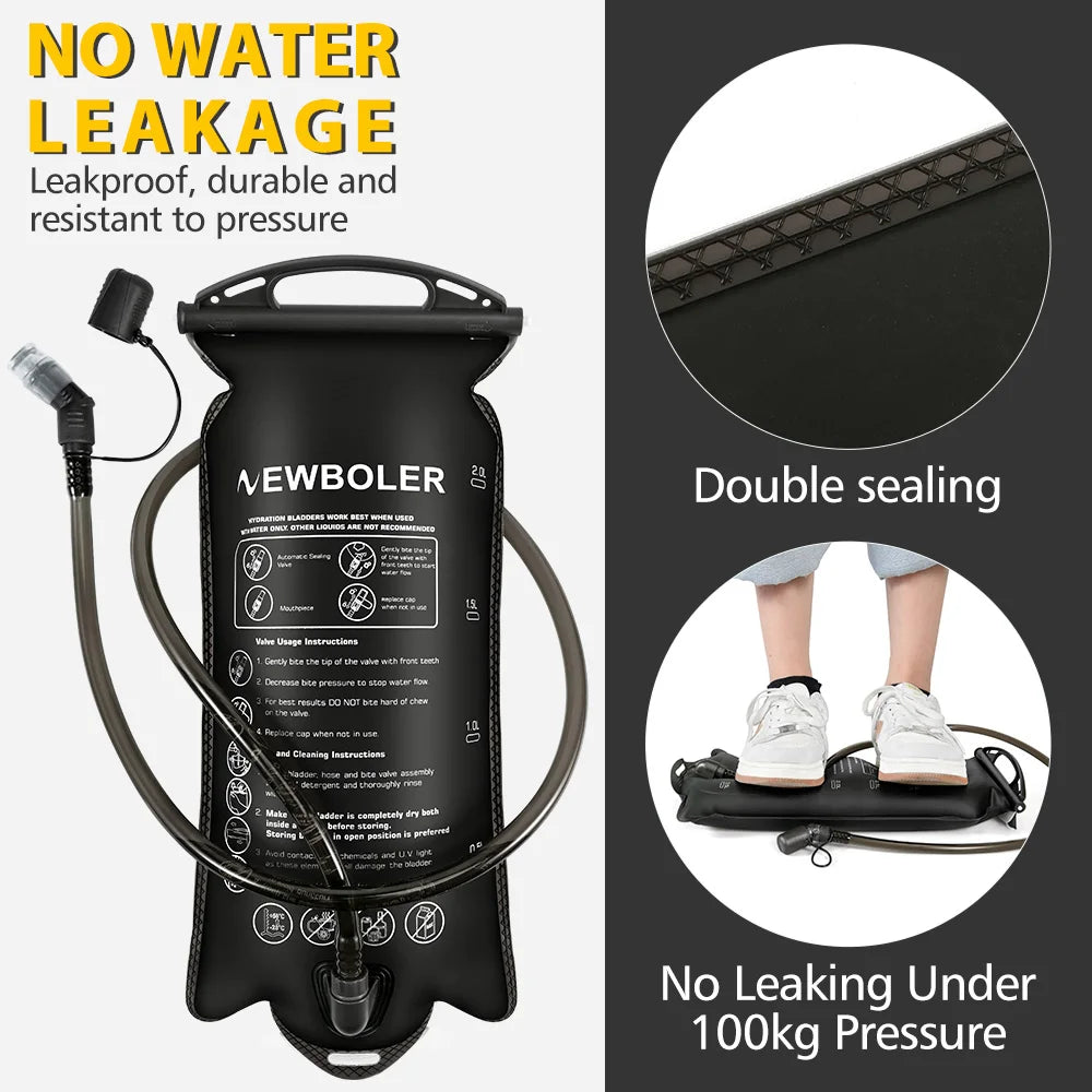 NEWBOLER 1.5L/2L/3L Large Capacity Water Bottle Water Bladder Water Reservoir Hydration Pack Storage Bag BPA Free Water Bag