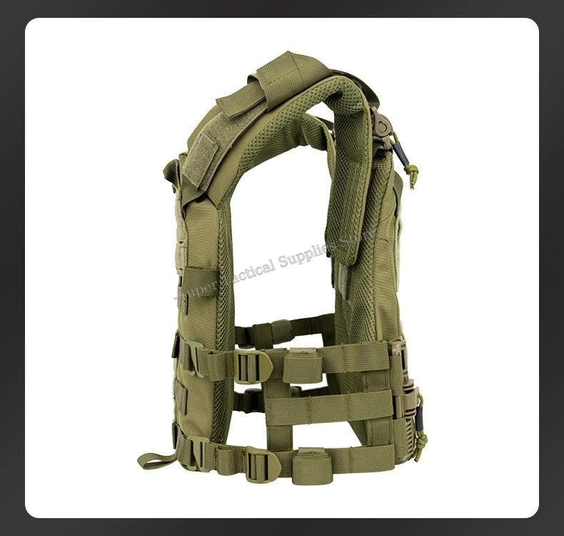Full-Size Hunting Vest Tactical Plate Carrier MOLLE Airsoft Gear Outdoor Quick Release Fast Adjust Cummerbund Chest Rig