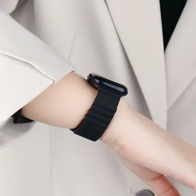 Magnetic Silicone Apple Watch Band – Sport Strap for iWatch All Series