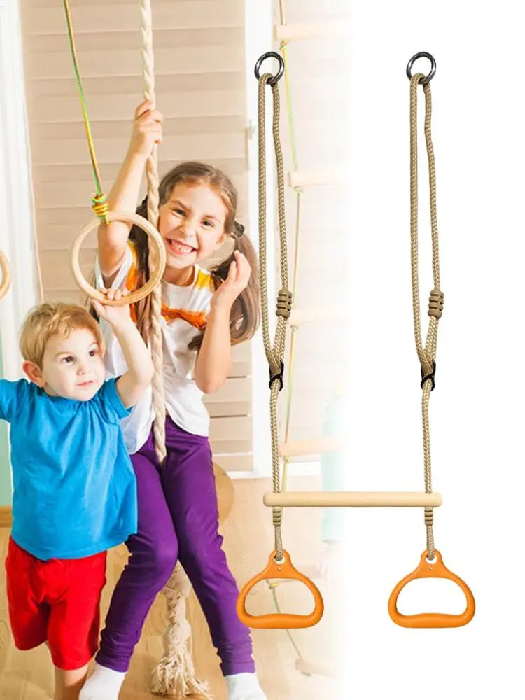 Trapeze Swing Bar Playground Equipment Rings Bar Ergonomic Sensory Game Easy installation For Children Indoor Playtime Backyard