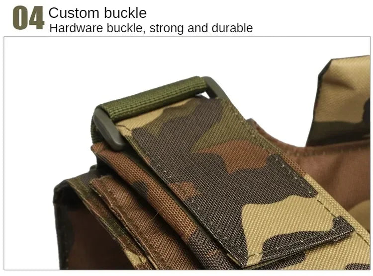 800D CP Camo Tactical Vest – Multifunctional Armor Plate Carrier for Airsoft & Hunting