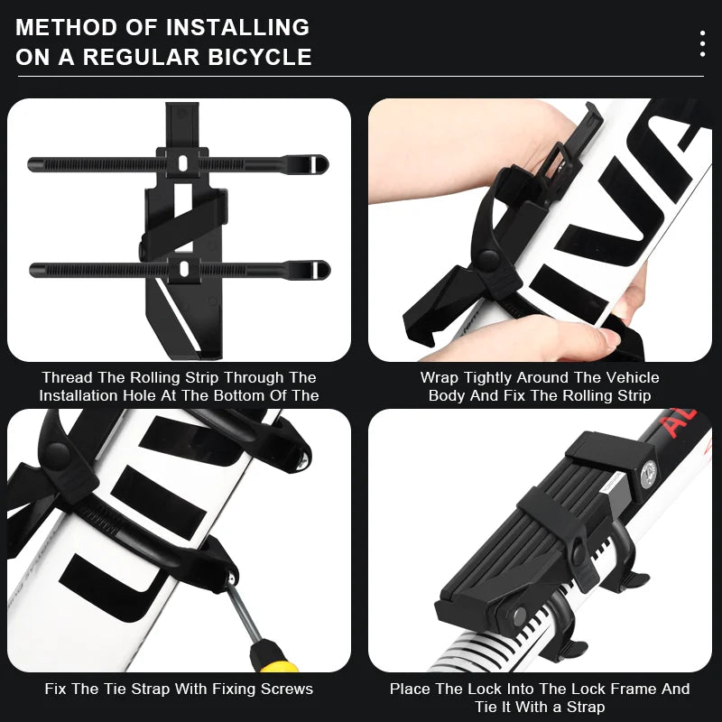 RIDERACE Foldable Anti-Theft Bicycle Lock – Portable Security Lock for MTB, E-Bike & Scooter