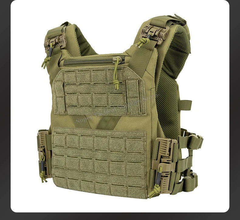Full-Size Hunting Vest Tactical Plate Carrier MOLLE Airsoft Gear Outdoor Quick Release Fast Adjust Cummerbund Chest Rig