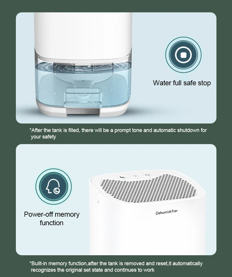 Portable Air Dehumidifier – Remove Damp Mould & Moisture for Home Office & RV (220V/110V)