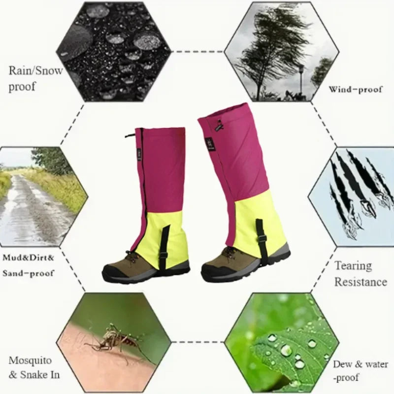 Waterproof Snow Sand Prevention Leg Gaiters Essential Protective Gear for Outdoor Mountaineering Skiing Desert Hiking Exploratio