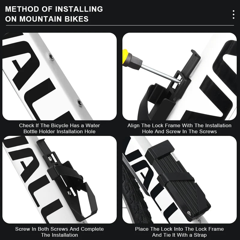 RIDERACE Foldable Anti-Theft Bicycle Lock – Portable Security Lock for MTB, E-Bike & Scooter