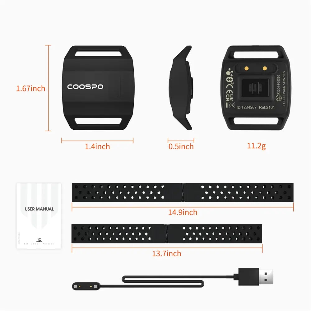 COOSPO Heart Rate Monitor Optical Fitness Outdoor Beat Sensor Bluetooth 4.0 ANT For Garmin Wahoo Bike Computer