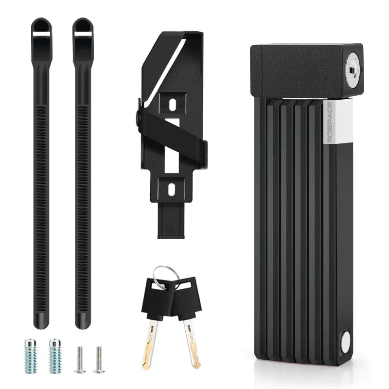 RIDERACE Foldable Anti-Theft Bicycle Lock – Portable Security Lock for MTB, E-Bike & Scooter