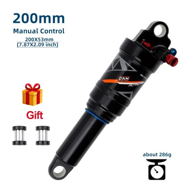DNM AO38RC Soft Tail Mountain Bike Rear Air Shock Absorber Wire-controlled Lockable Rebound 165 190/200mm Bcycle Shock Absorber