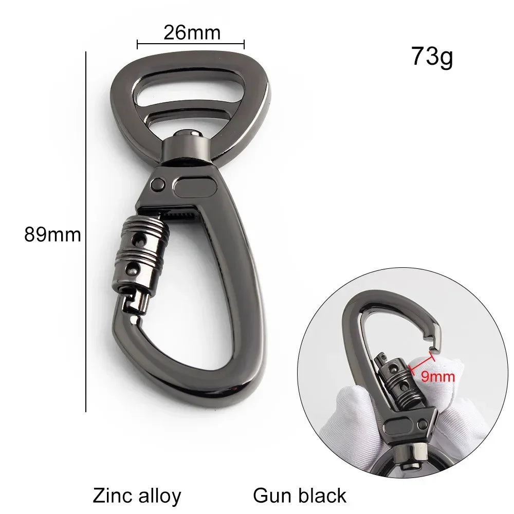 Heavy Duty Auto-Locking Carabiner Dog Leash Clip – Swivel Rotating Pet Hook