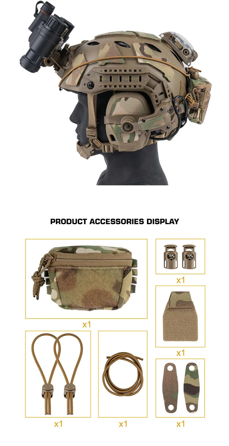 Universal Tactical Helmet Counterweight Pouch – Rear Battery Bag for Airsoft & Outdoor