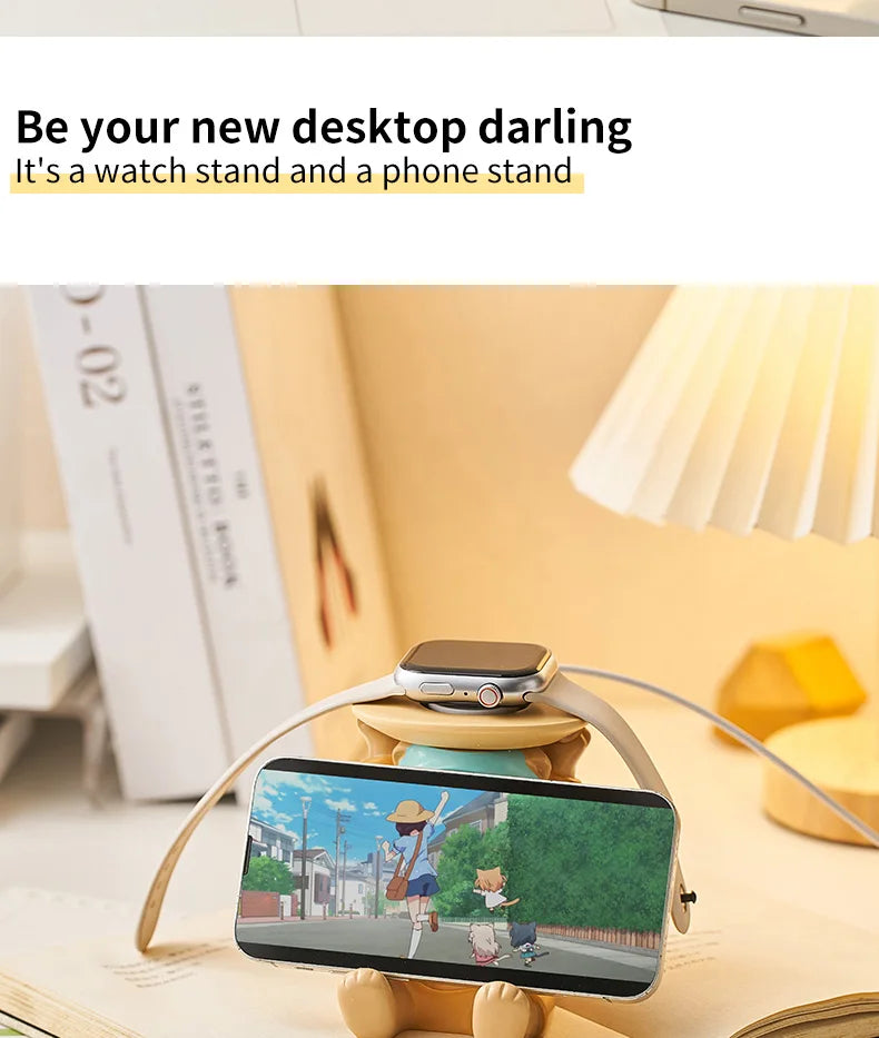 Cute Cartoon Piggy Apple Watch Stand – Desktop Nightstand Watch Holder