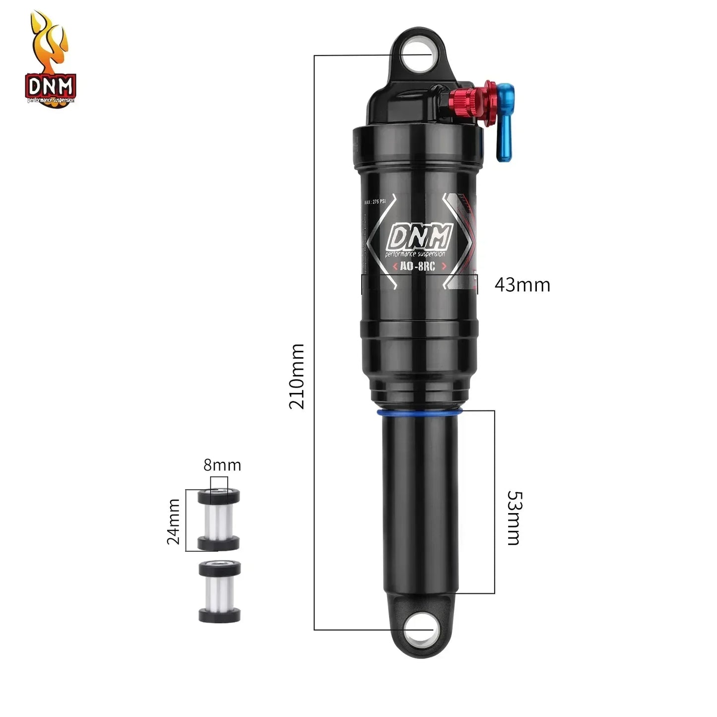 Bicycle Air Shock Absorber 165/190/200/210mm/230mm Soft Tail Mountain Bike Air Pressure Back Chamber MTB Rear Shock Absorbers