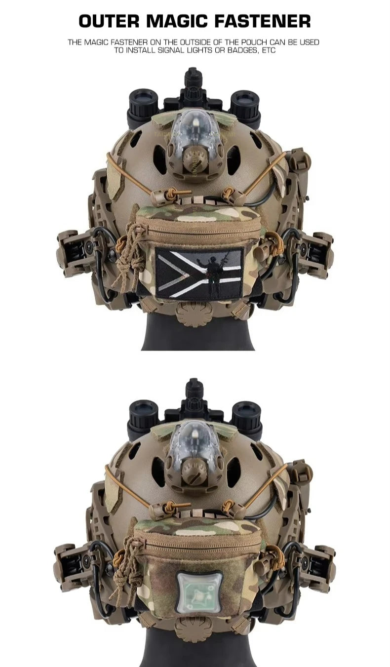 Universal Tactical Helmet Counterweight Pouch – Rear Battery Bag for Airsoft & Outdoor