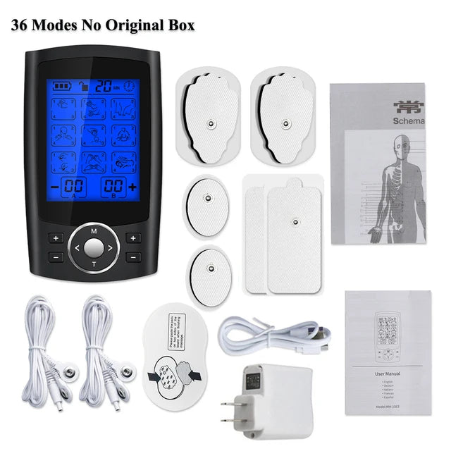 36-Mode Electric Pulse Muscle Stimulator – Acupuncture Massage Device for Back Pain Relief