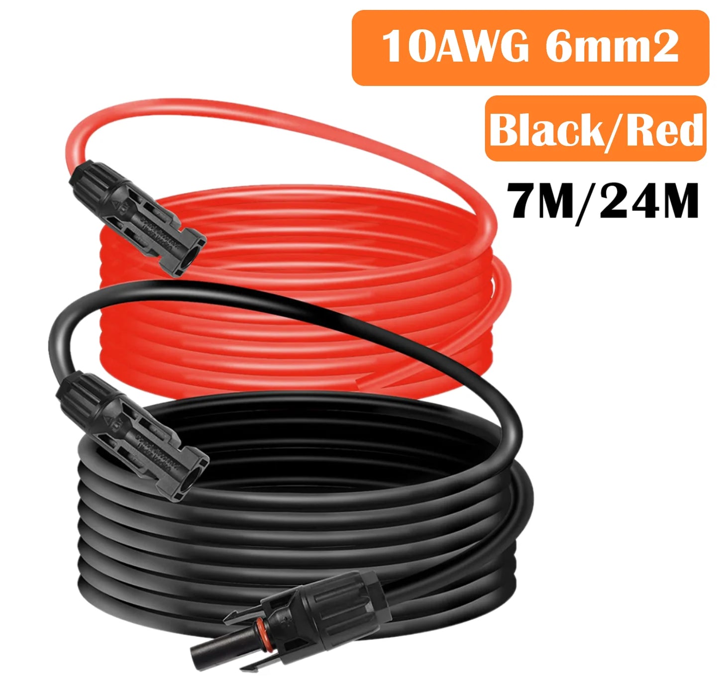 6mm² 10AWG Solar Panel Extension Cable – IP68 Waterproof MC4 Connector Wire
