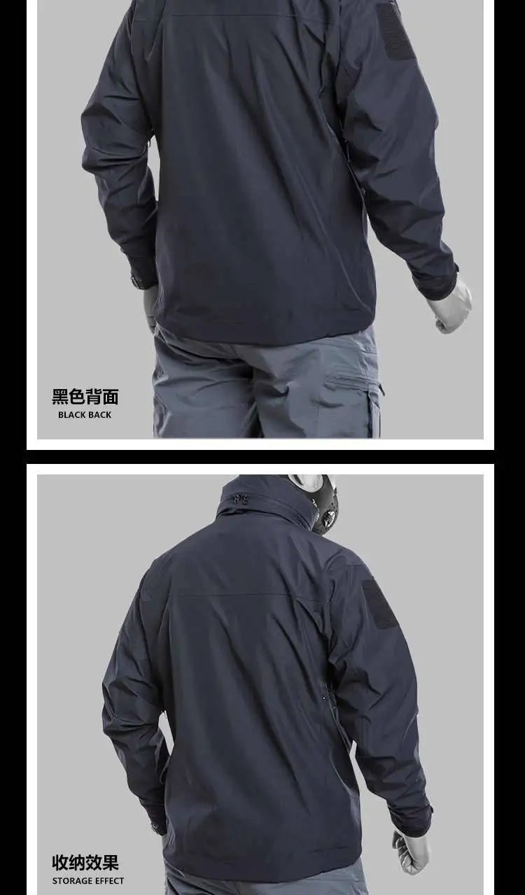 Waterproof Hardshell Tactical Jacket US Military Spring Autumn Thin Windproof Hooded Coat Men Outdoor Climbing Hiking Clothing
