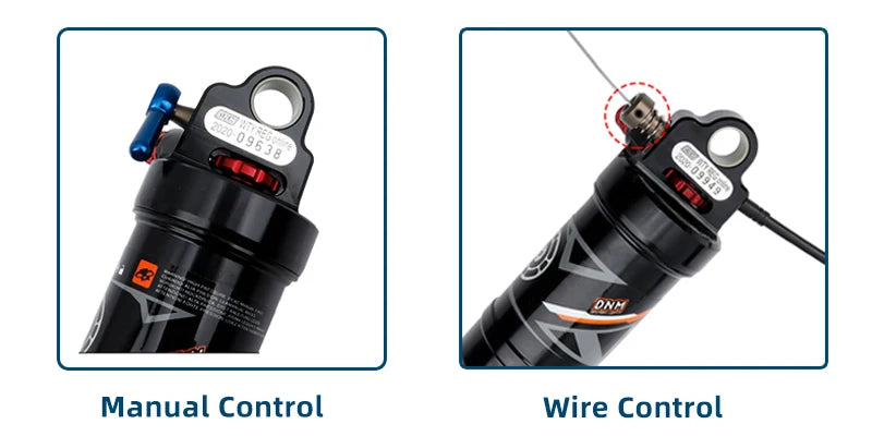 DNM AO38RC Soft Tail Mountain Bike Rear Air Shock Absorber Wire-controlled Lockable Rebound 165 190/200mm Bcycle Shock Absorber