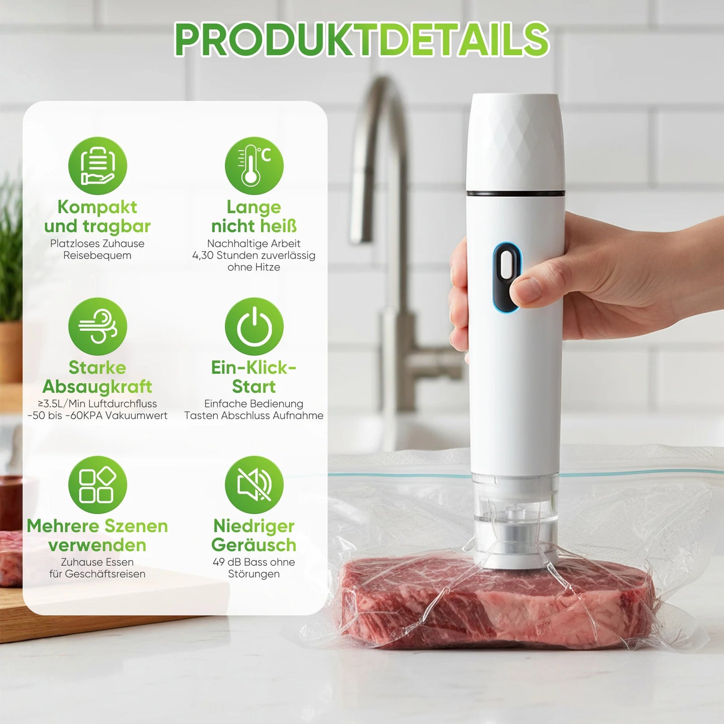 Handheld Mini Food Vacuum Sealer – Portable USB Electric Kitchen Packer