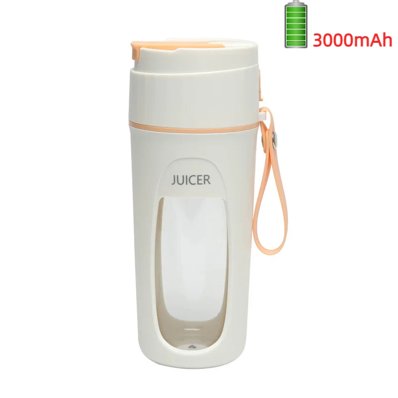Portable Mini Electric Juicer Blender – 8-Blade 3000mAh USB Rechargeable Smoothie Maker