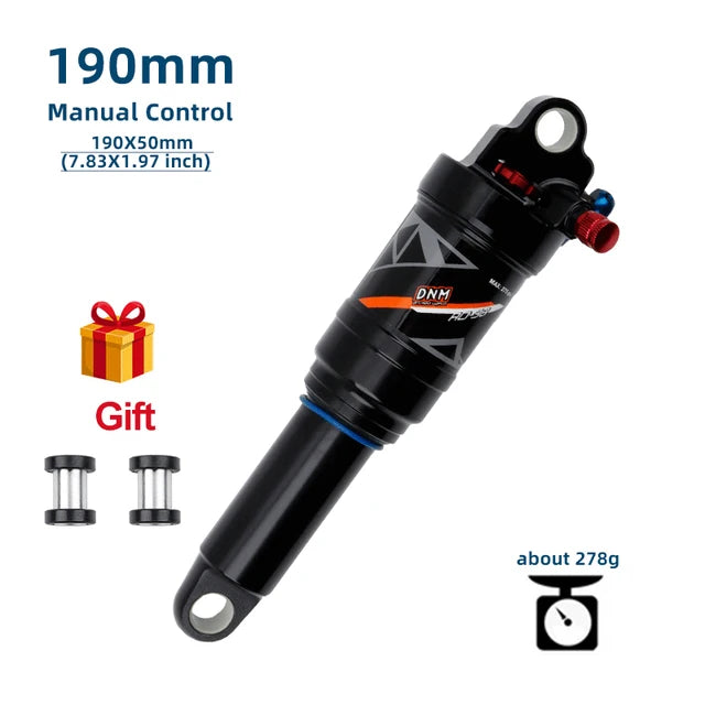 DNM AO38RC Soft Tail Mountain Bike Rear Air Shock Absorber Wire-controlled Lockable Rebound 165 190/200mm Bcycle Shock Absorber