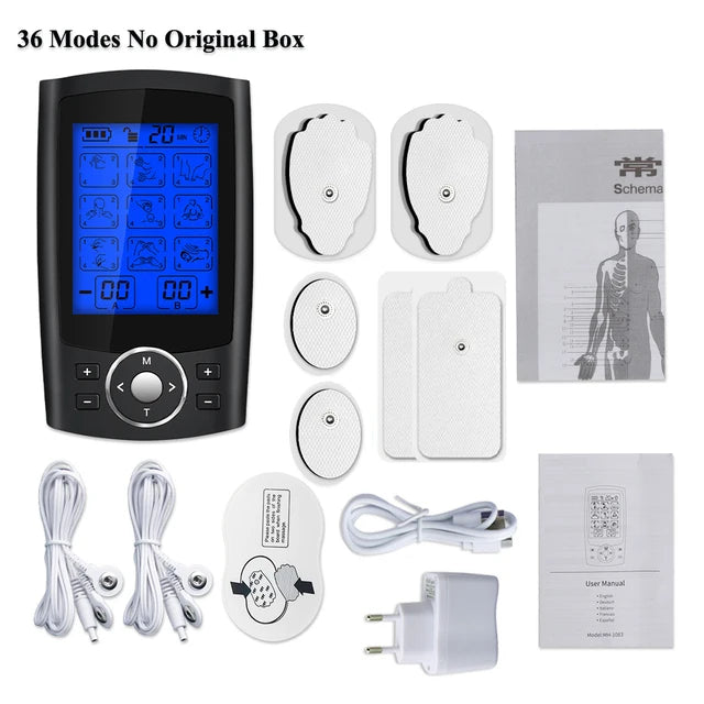 36-Mode Electric Pulse Muscle Stimulator – Acupuncture Massage Device for Back Pain Relief