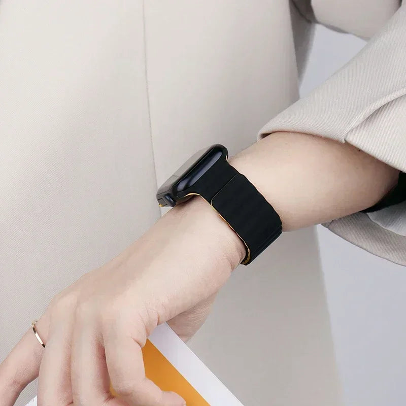 Magnetic Silicone Apple Watch Band – Sport Strap for iWatch All Series