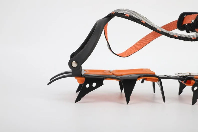 12-Tooth Stainless Steel Ice Snow Crampons – Anti-Slip Climbing Shoe Grips