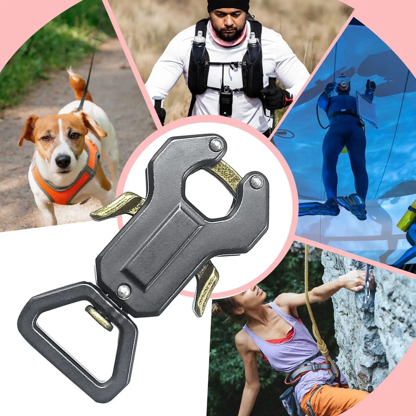 Quick Release Swivel Frog Clip Dog Leash Clasp – Metal Hardware Pet Buckle