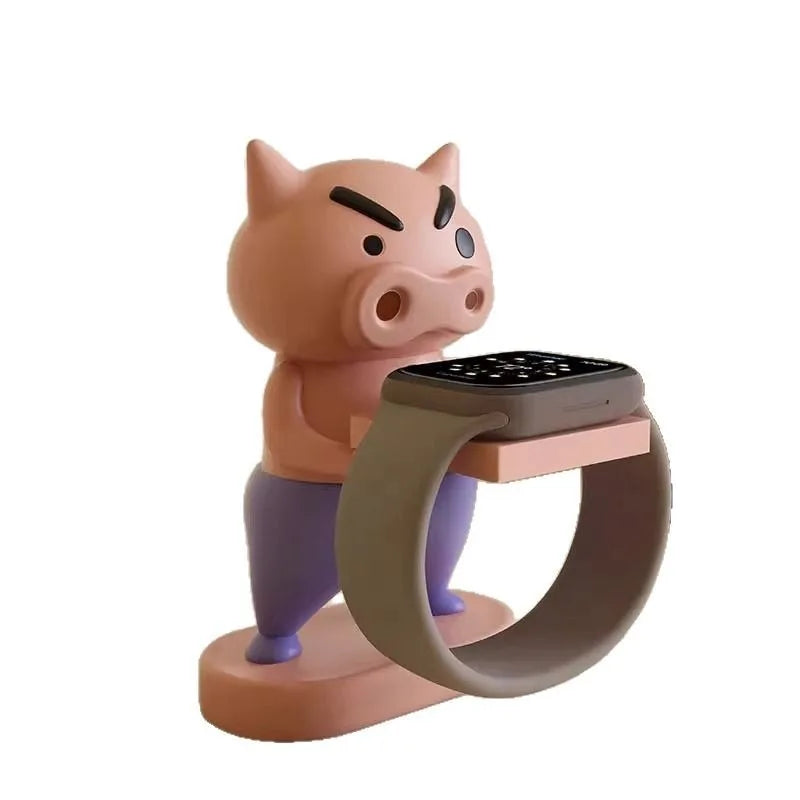 Cute Cartoon Piggy Apple Watch Stand – Desktop Nightstand Watch Holder