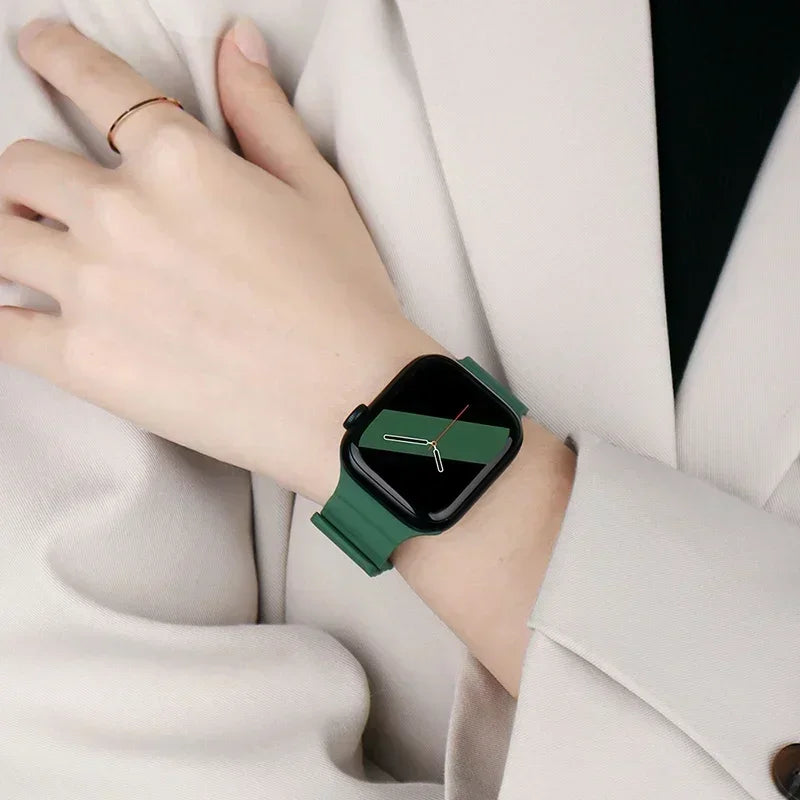 Magnetic Silicone Apple Watch Band – Sport Strap for iWatch All Series