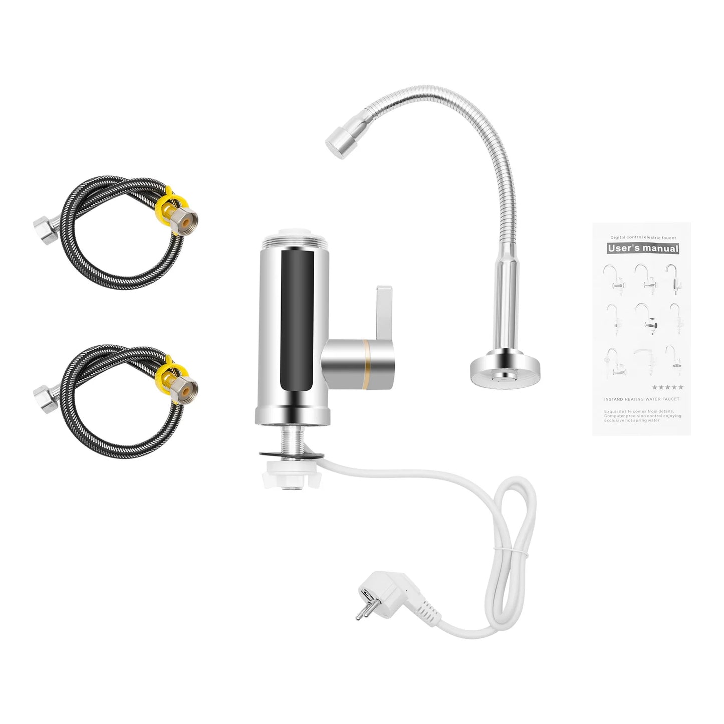 3000W Instant Electric Hot Water Faucet – LED Screen Kitchen & Bathroom Tap