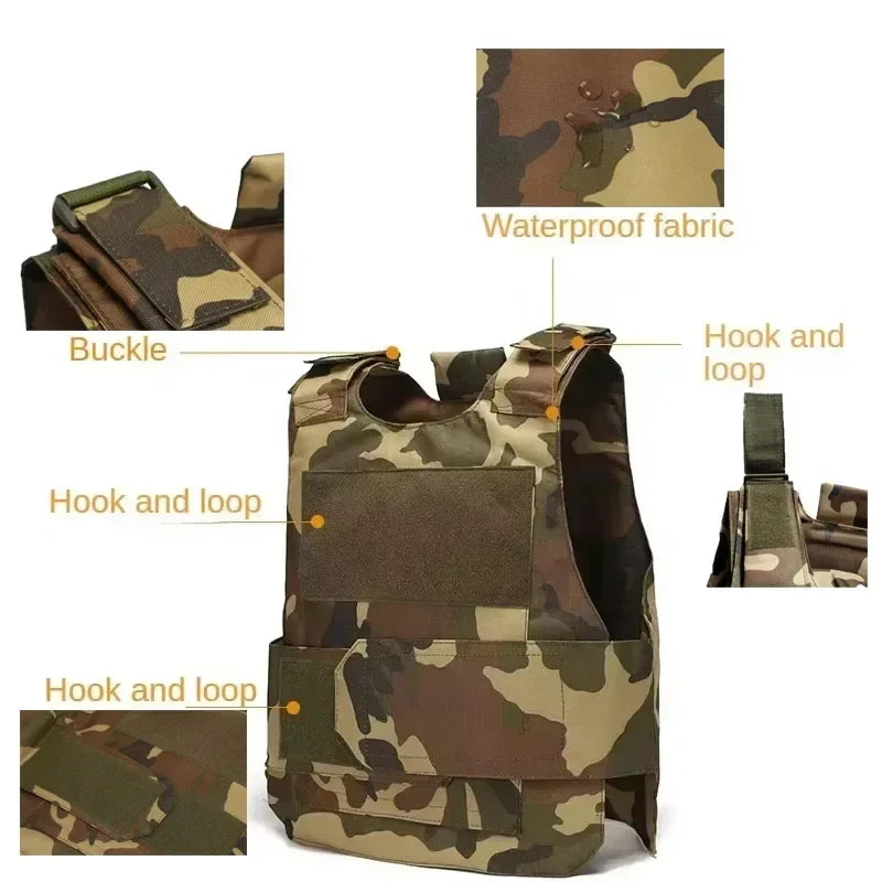 800D CP Camo Tactical Vest – Multifunctional Armor Plate Carrier for Airsoft & Hunting