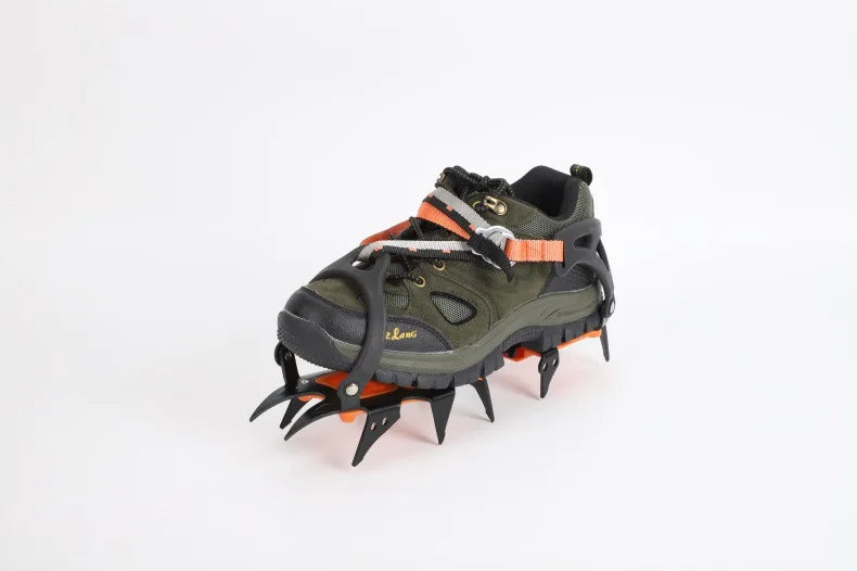 12-Tooth Stainless Steel Ice Snow Crampons – Anti-Slip Climbing Shoe Grips
