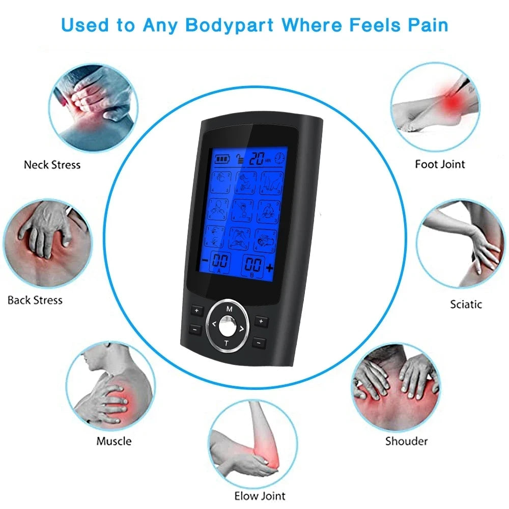 36-Mode Electric Pulse Muscle Stimulator – Acupuncture Massage Device for Back Pain Relief