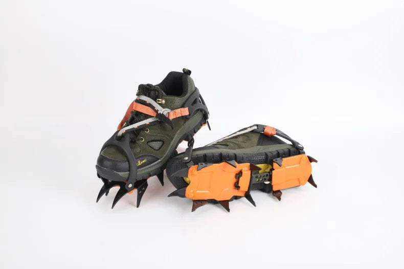 12-Tooth Stainless Steel Ice Snow Crampons – Anti-Slip Climbing Shoe Grips