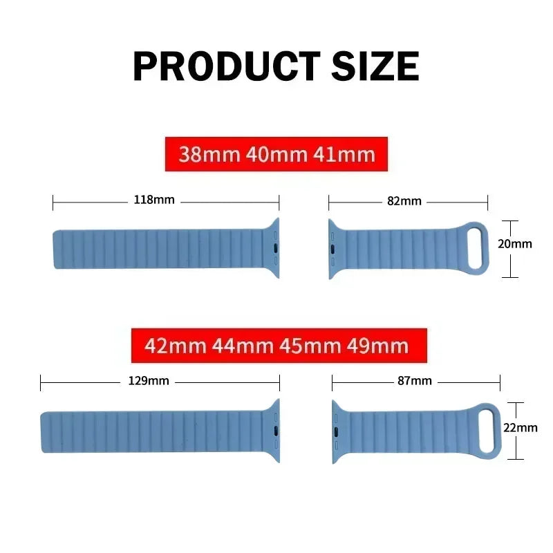 Magnetic Silicone Apple Watch Band – Sport Strap for iWatch All Series