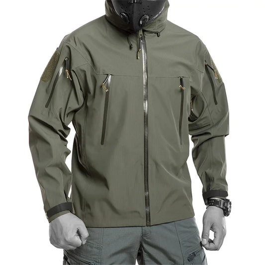 Waterproof Hardshell Tactical Jacket US Military Spring Autumn Thin Windproof Hooded Coat Men Outdoor Climbing Hiking Clothing