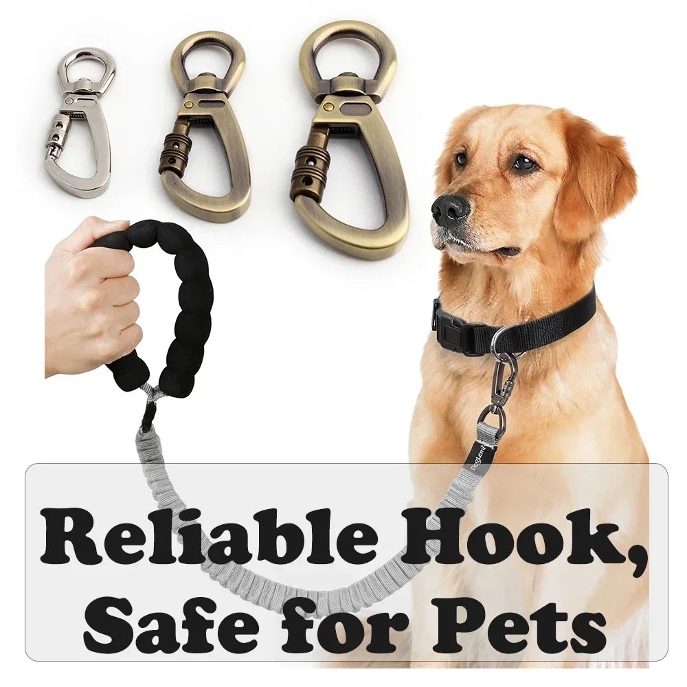 Heavy Duty Auto-Locking Carabiner Dog Leash Clip – Swivel Rotating Pet Hook